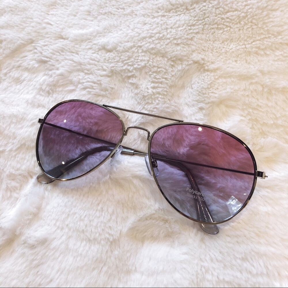 Rosalia Purple Blue Full Rim Aviator Sunglasses - Picture 4 of 10
